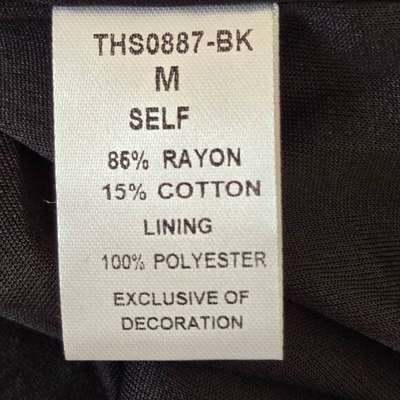 THML Womens Sofia Black Exotic Embroidered Detail Lined Dress Medium - Picture 10 of 12